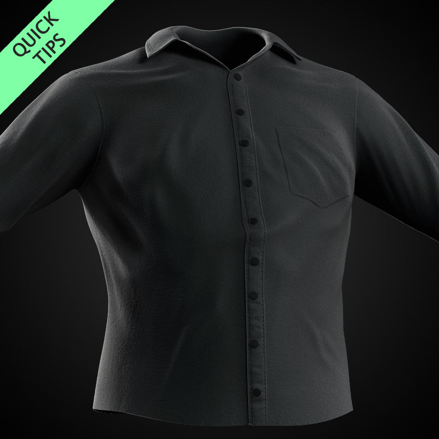 cotton shirt collar zbrush